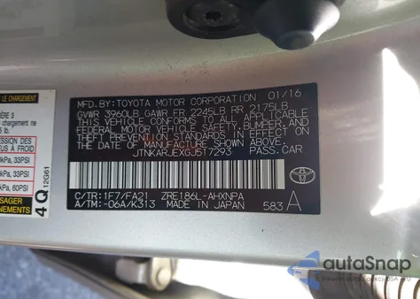 2016 Scion Im z USA, uszkodzony, nr VIN JTNKARJEXGJ517293